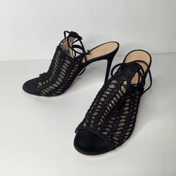 GIANVITO ROSSI Bardot crochet-knit and suede heels - Picture 16 of 16